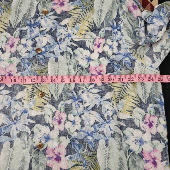 Tommy Bahama 100% Linen Floral Button Front Shirt Sz XL Lightweight Tropical - Picture 5 of 6